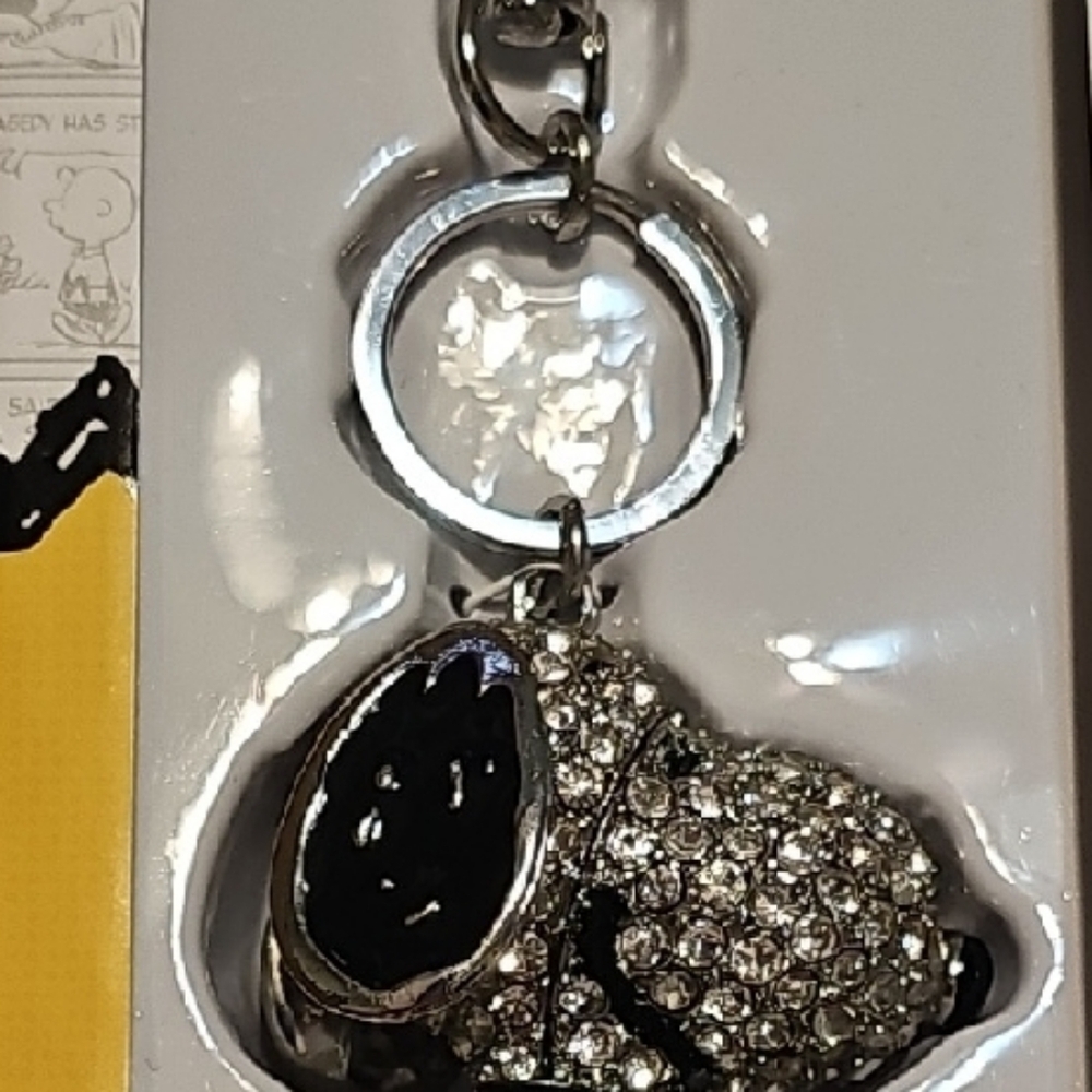 Peanuts Silver and Black Snoopy Bag Charm